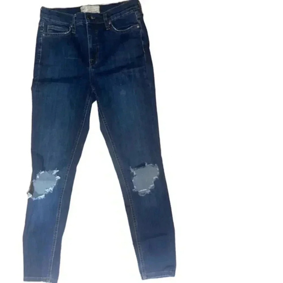 Free People High Rise Stretch Skinny Jeans Sz W 28R Dark Wash 61855-16515125 - Picture 2 of 5